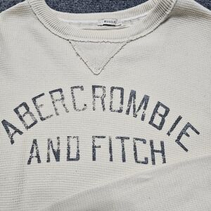 VTG Abercrombie Fitch AF Ivory Thermal Long Sleeve Shirt MUSCLE Large Y2K RARE
